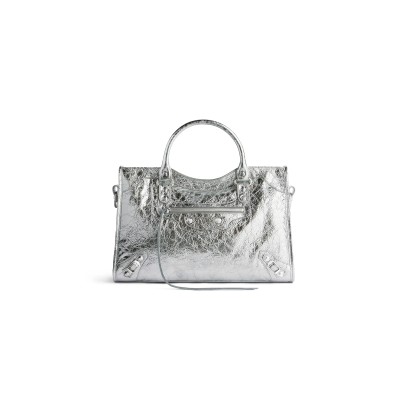 BALENCIAGA WOMEN'S LE CITY BAG MEDIUM IN SILVER 8230582ABEK8122 (37*23.4*14.9cm)